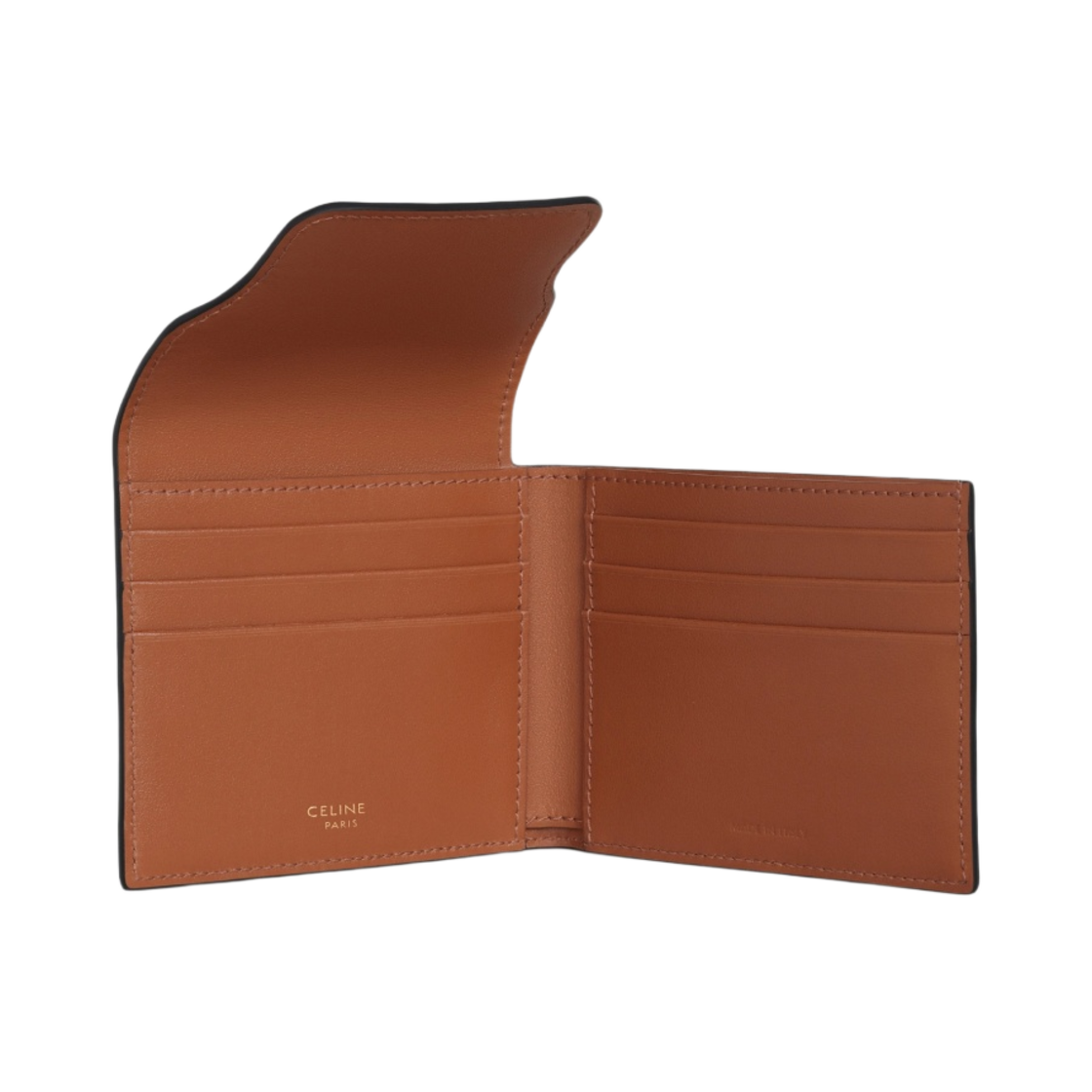 셀린느 트리옹프 캔버스 & 램스킨 플랩 오리가미 지갑 탄(Celine Flap Origami Wallet in Triomphe Canvas and Lambskin Tan) - 3