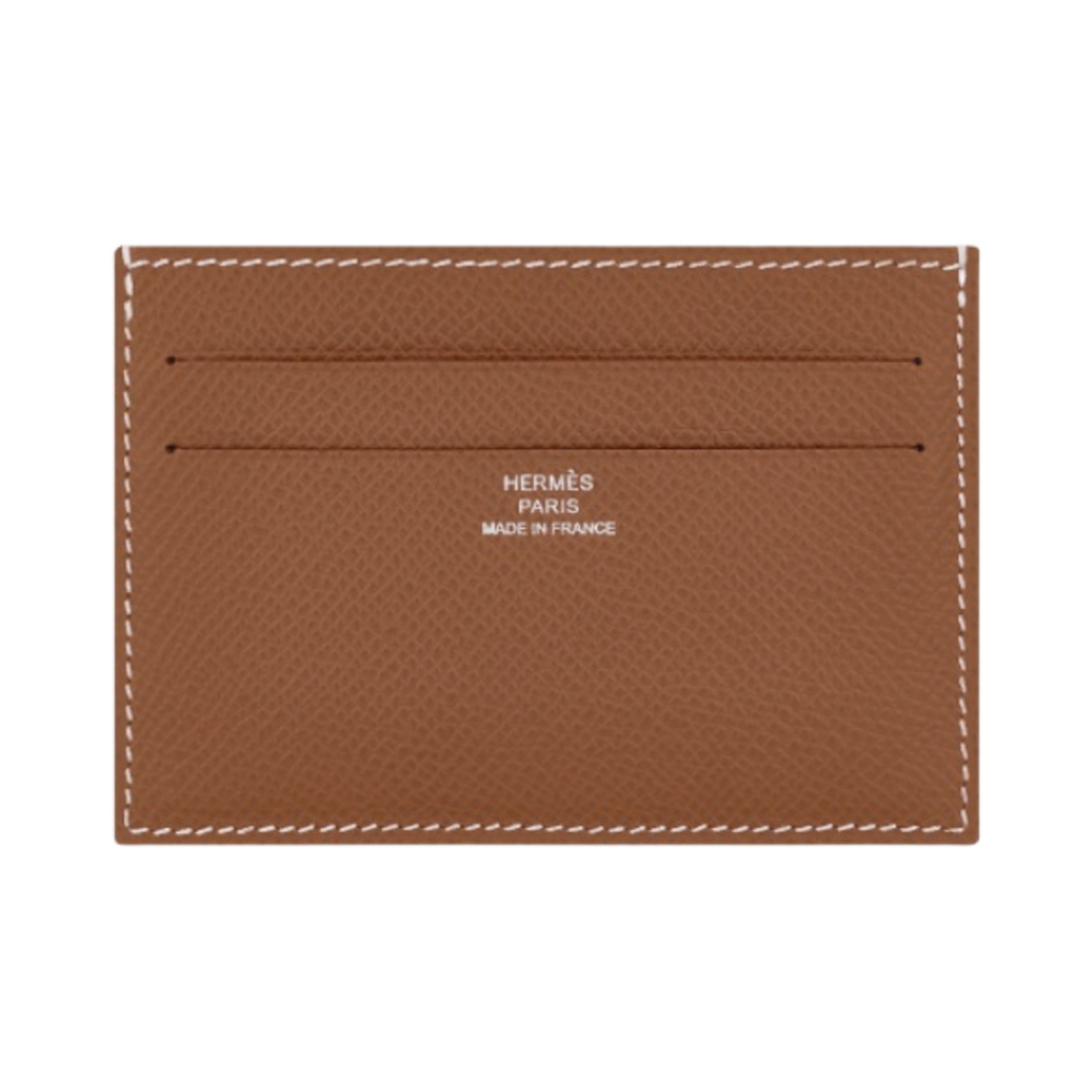 H084441CAAA Hermes Citizen Twill Card Holder Epsom & Gold Bleu France