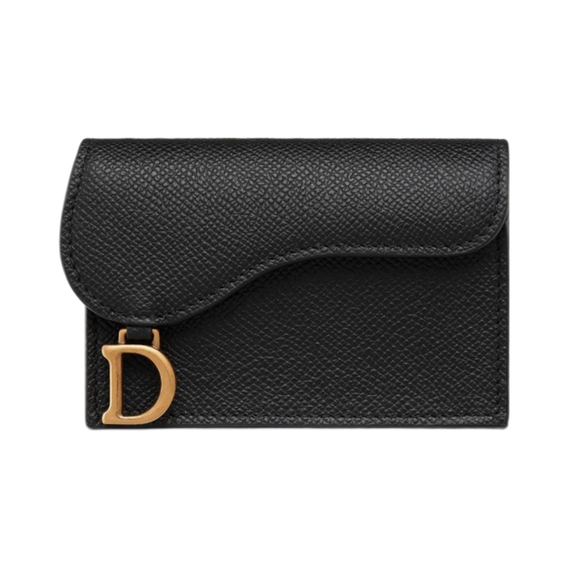 디올 새들 플랩 카드 홀더 그레인드 카프스킨 블랙(Dior Saddle Flap Card Holder Grained Calfskin Black)