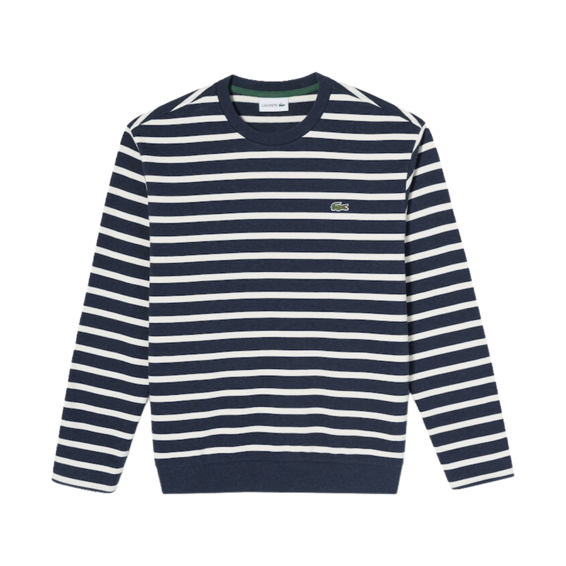 라코스테 스트라이프 크루넥 스웨트셔츠 네이비 블루(Lacoste Stripe Crewneck Sweatshirt Navy Blue) - 1