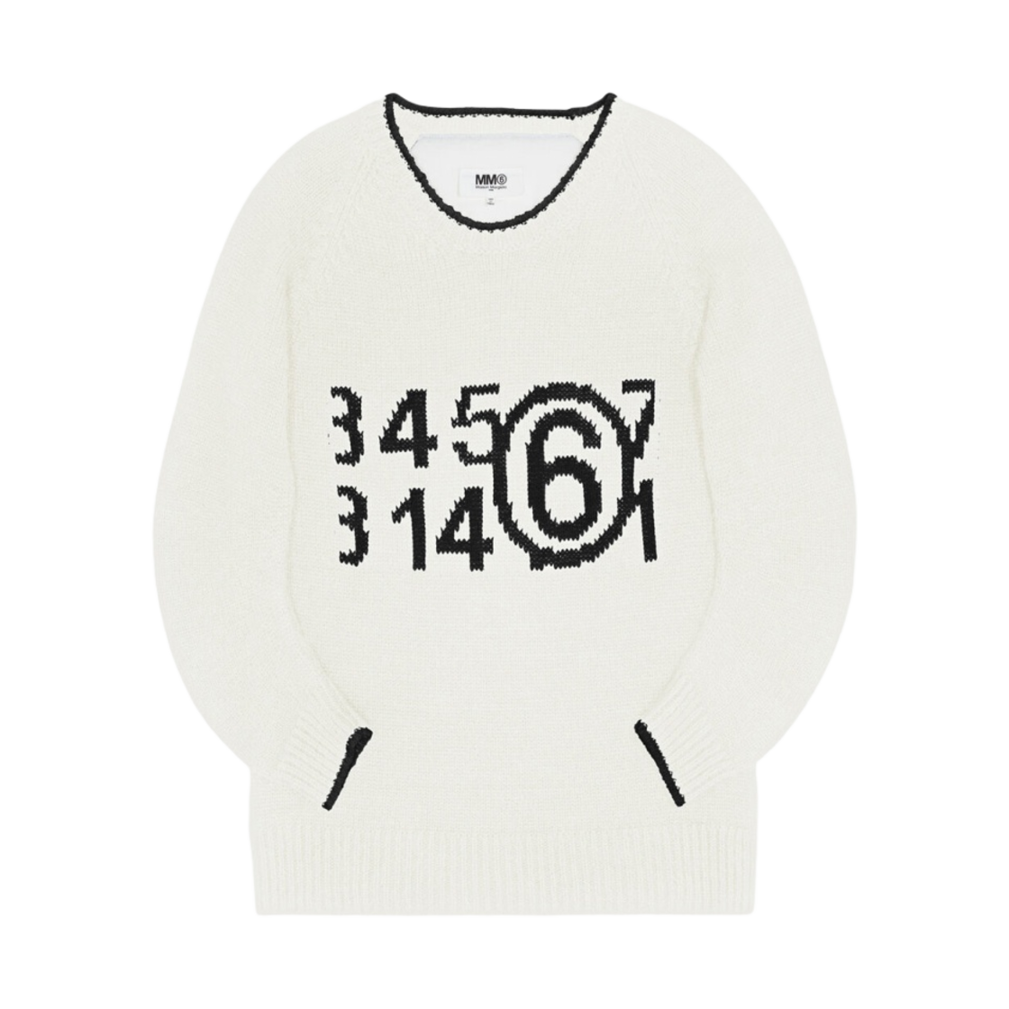 (W) MM6 메종 마르지엘라 줌 로고 점퍼 더티 워시((W) MM6 Maison Margiela Zoom Logo Jumper Dirty Wash) - 1