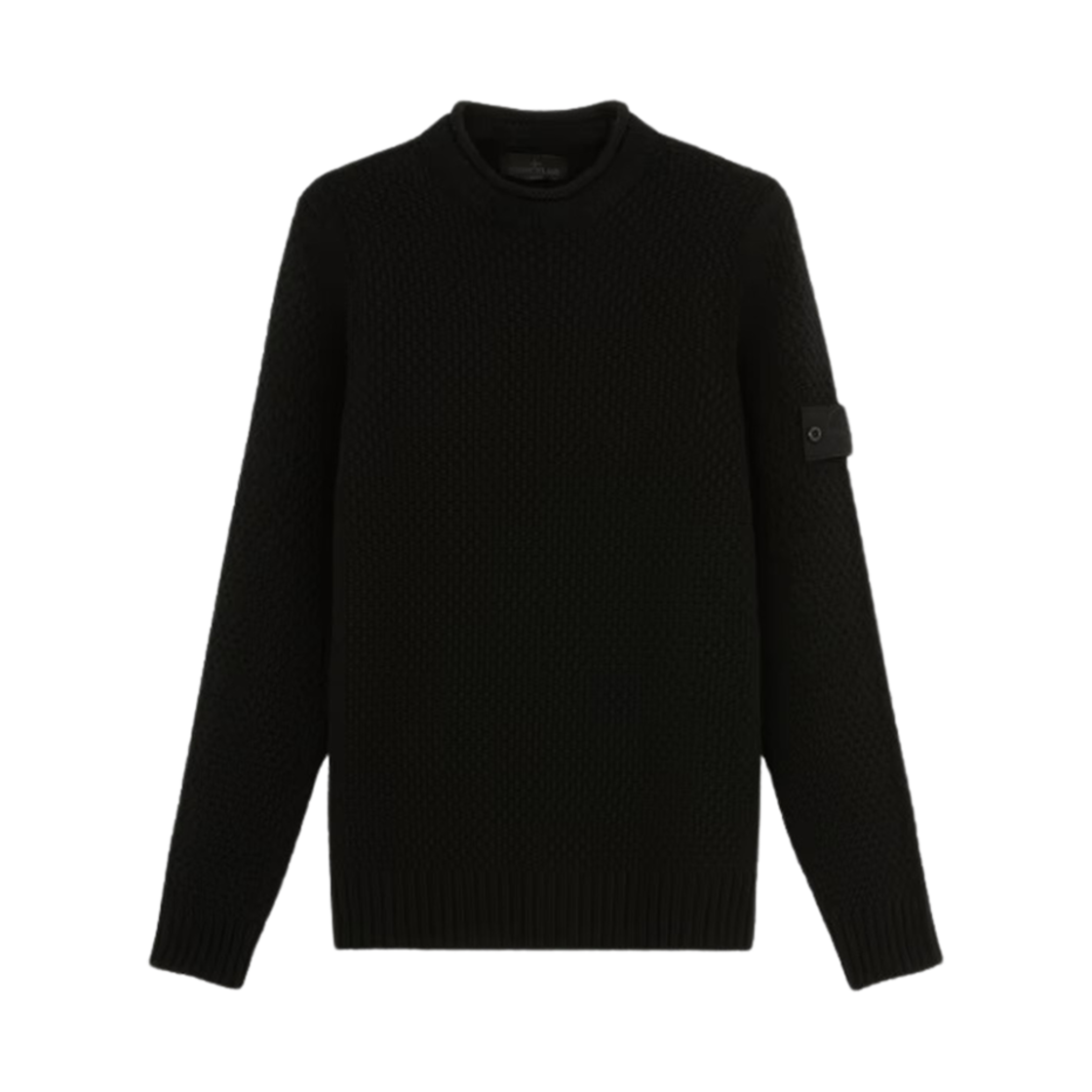 8115515FA-V0029 Stone Island 515FA Ghost Geelong RWS Wool Loose Fit Mock Neck Jumper Black - 24FW