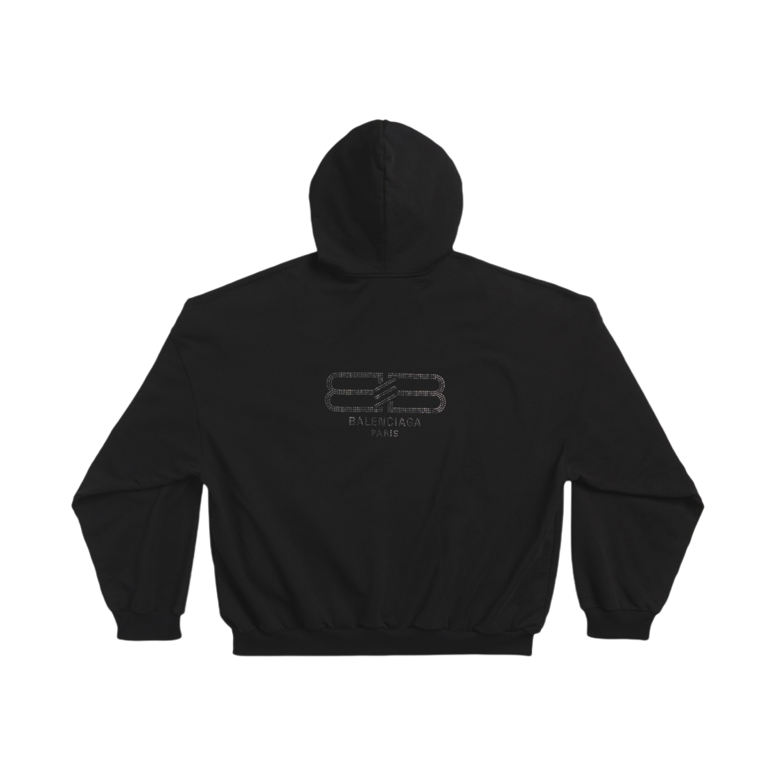 발렌시아가 BB 파리 스트라스 후드 라지 핏 블랙 페이디드(Balenciaga BB Paris Strass Hoodie Large Fit Black Faded) - 1