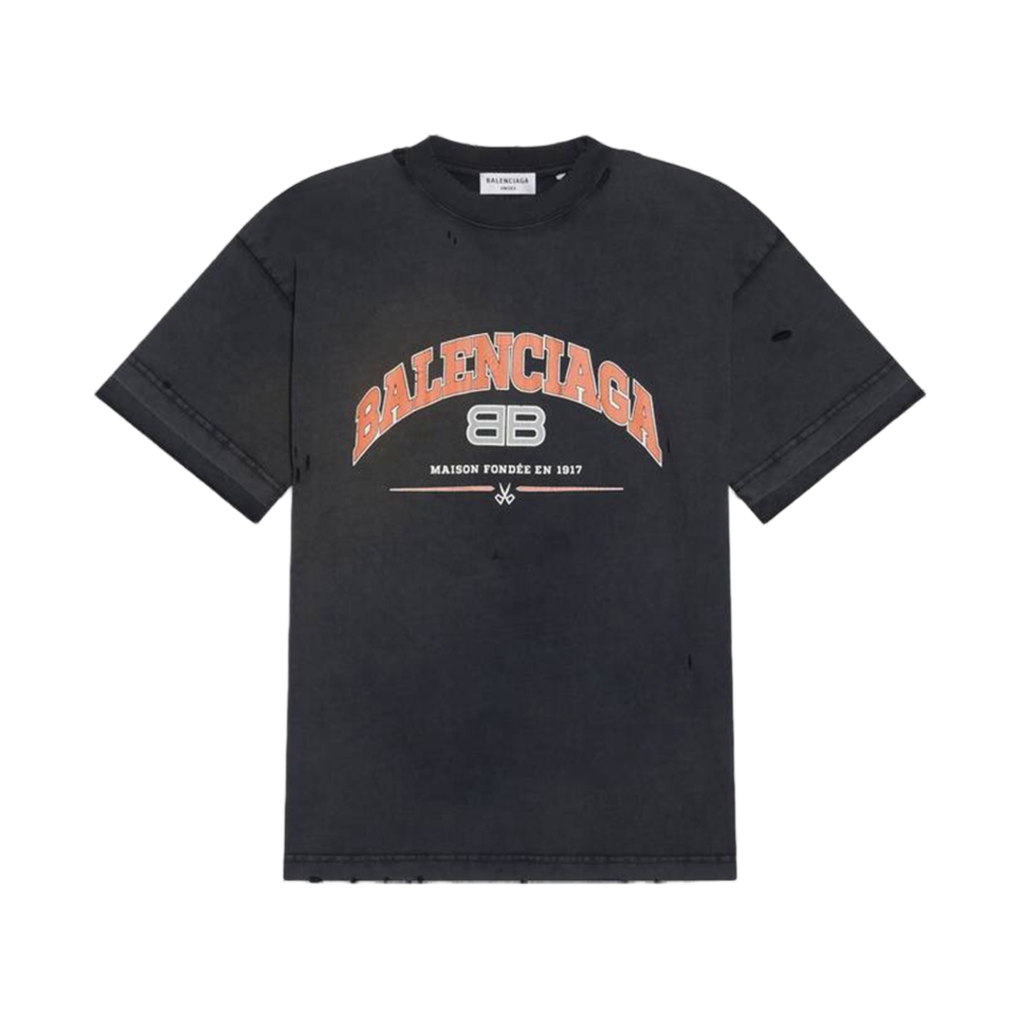 발렌시아가 메종 발렌시아가 티셔츠 미디움 핏 블랙(Balenciaga Maison Balenciaga T-Shirt Medium Fit Black) - 1