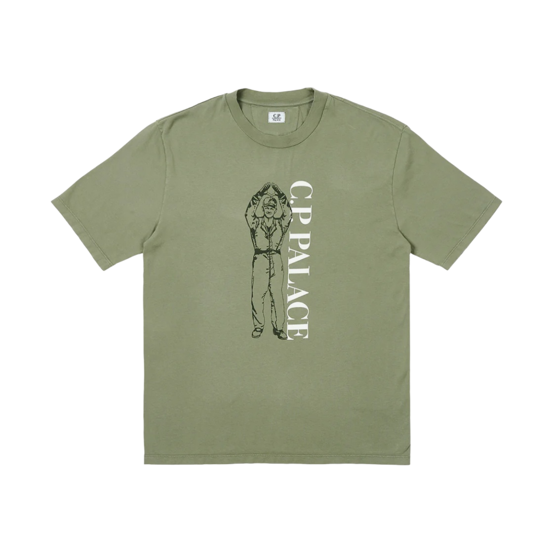 16CSTS013A005431O651 Palace x C.P. Company T-Shirt Olive - 23FW