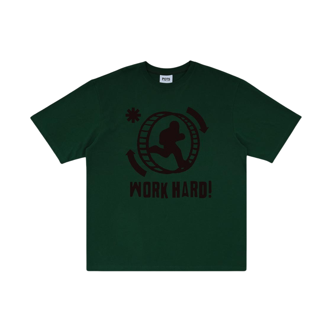 PS24SSTS05GR POTS Work Hard T-Shirt Green