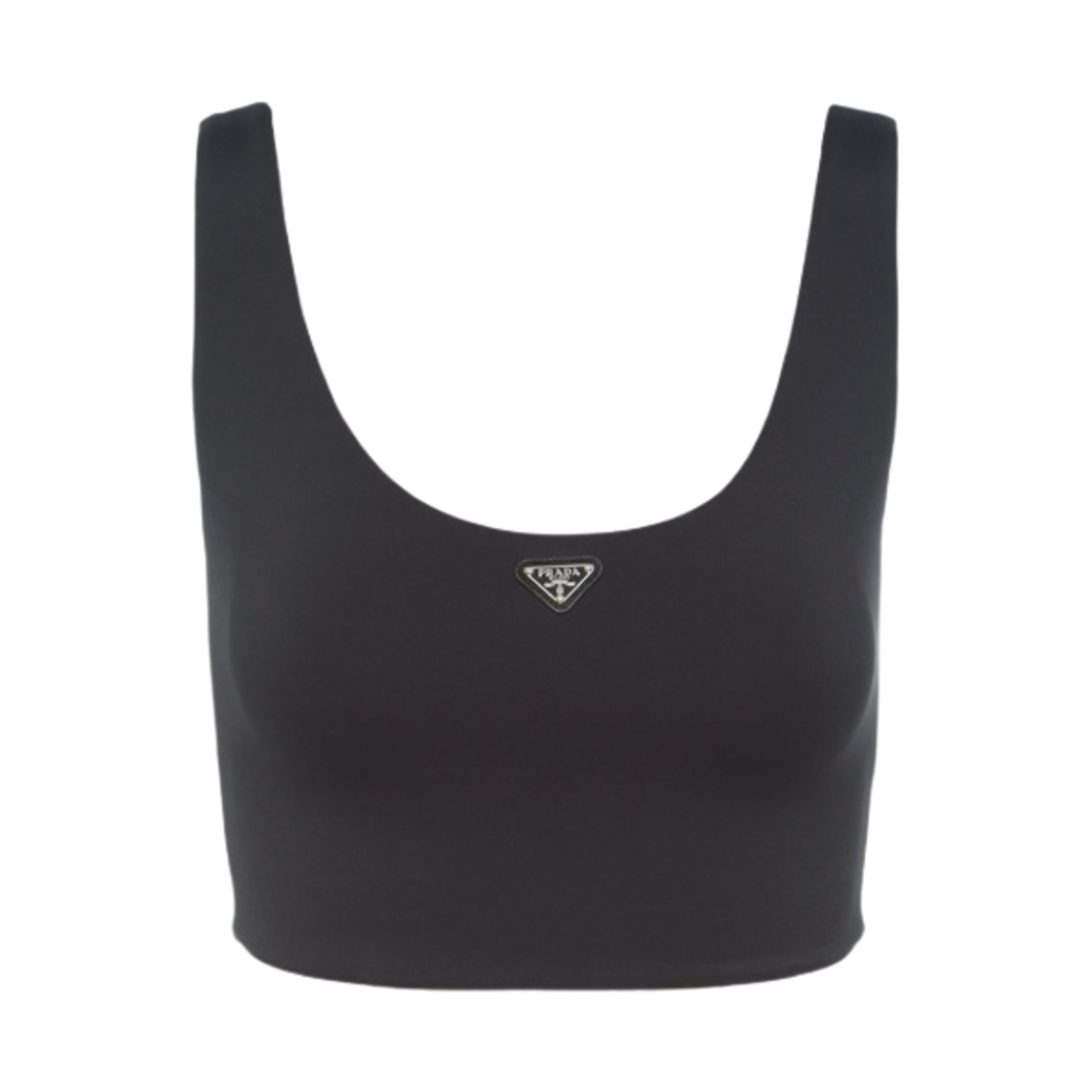 (W) 프라다 스트래치 저지 탑 블랙((W) Prada Stretch Jersey Top Black) - 1