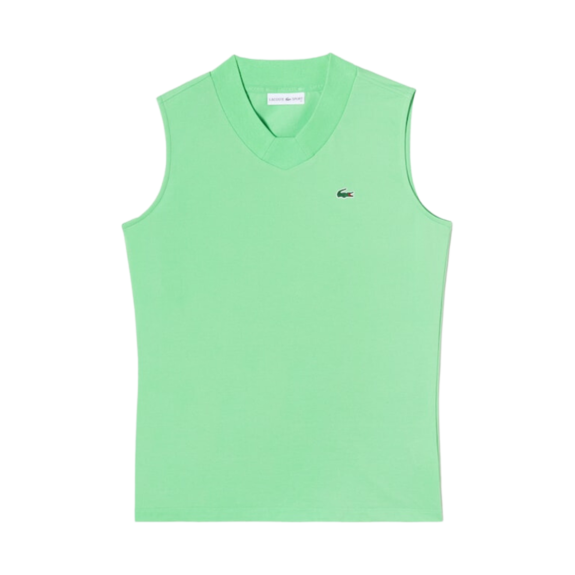 (W) 라코스테 솔리드 슬리브리스 폴로 그린((W) Lacoste Solid Sleeveless Polo Green) - 1