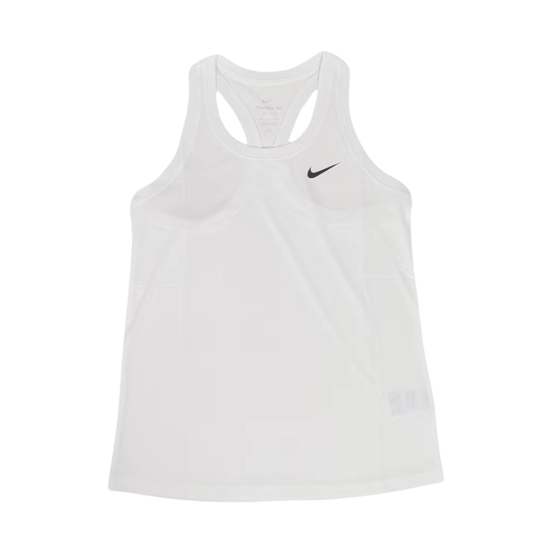 (W) 나이키 드라이핏 레이서백 탱크 화이트 - 아시아((W) Nike Dri-Fit Racerback Tank White - Asia)