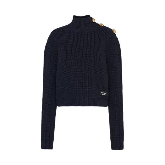 (W) Prada Wool Turtleneck Sweater Navy