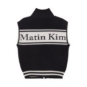 (W) Matin Kim Spell Point Stripe Knit Vest Black