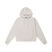 BY RANG Logo Velour Hooded Sweatshirt Cream