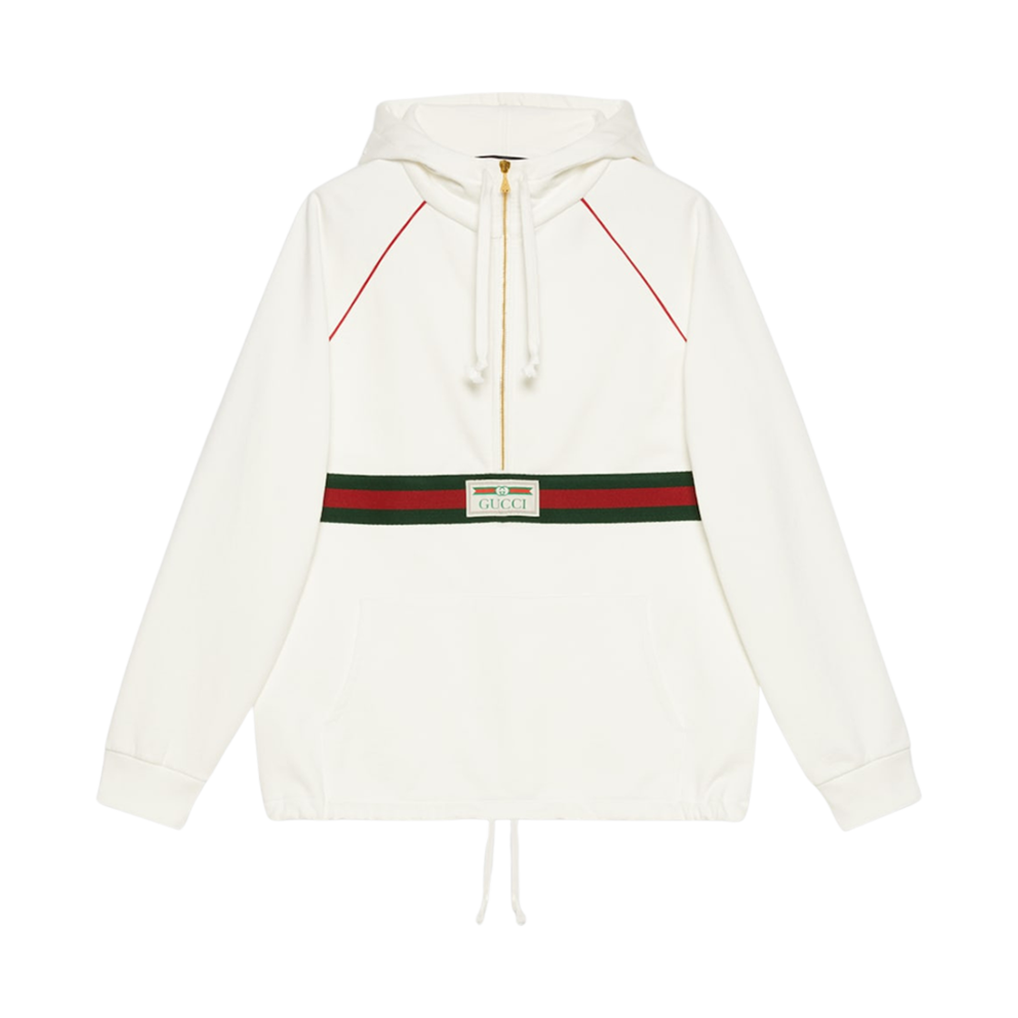 644656-XJC3W-9216 (W) Gucci Cotton Jersey Sweatshirt with Web Ivory