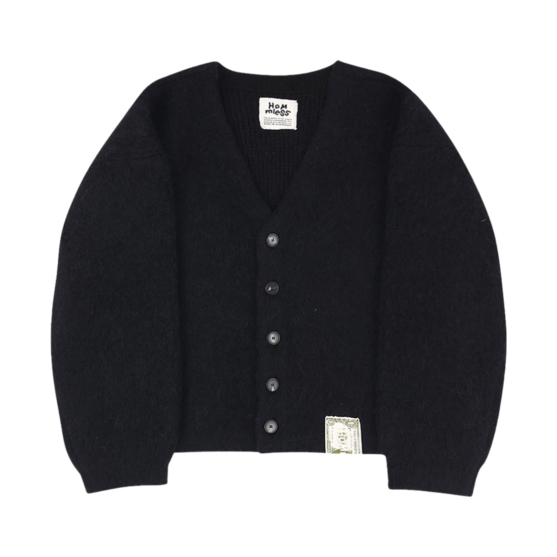 HAMC_BK Hommless Alpaca Mohair Cardigan Black