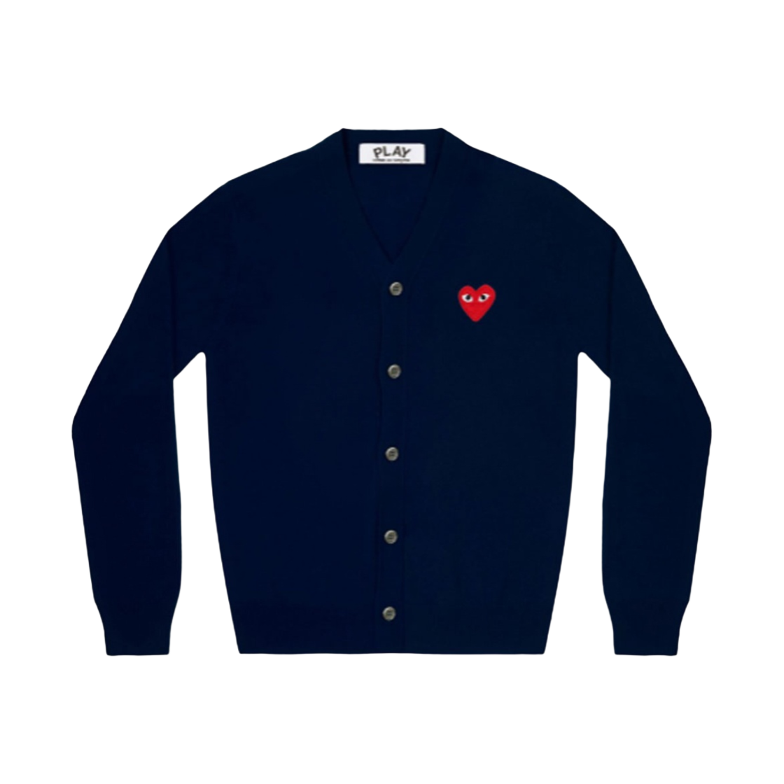 플레이 꼼데가르송 레드 하트 니트 가디건 네이비(Play Comme des Garcons Knit Red Heart Cardigan Navy)