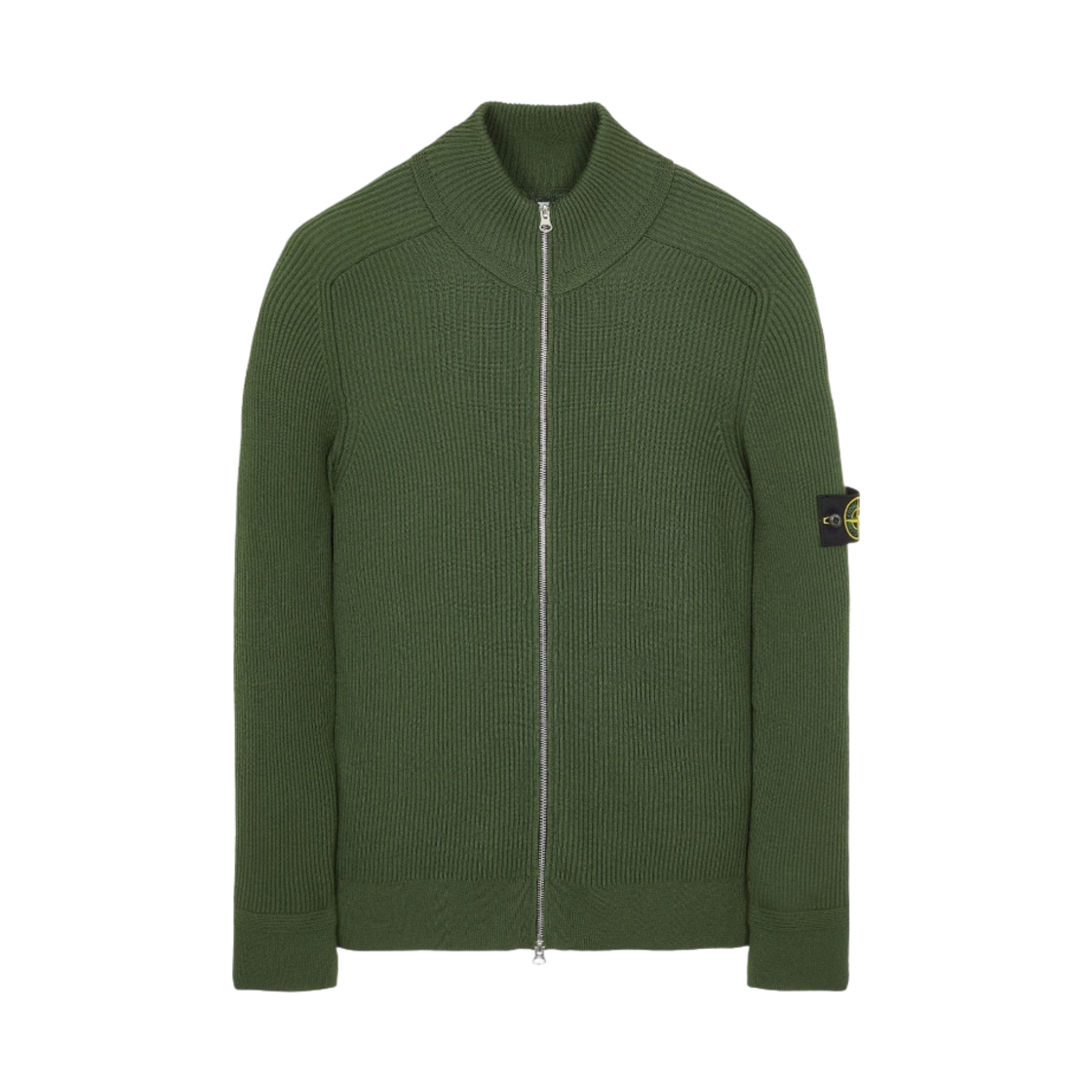 스톤 아일랜드 519C2 울 지퍼 가디건 올리브 그린 - 22FW(Stone Island 519C2 Wool Zipped Cardigan Olive Green - 22FW) - 1