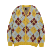 Needles Mohair Cardigan Argyle Yellow