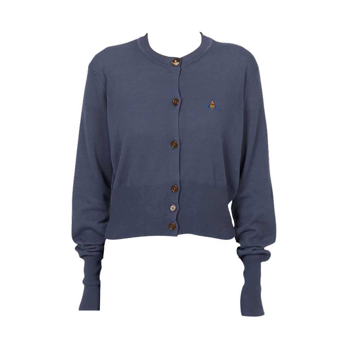 1803002U-Y003F-K409 (W) Vivienne Westwood Bea Cropped Cardigan Navy
