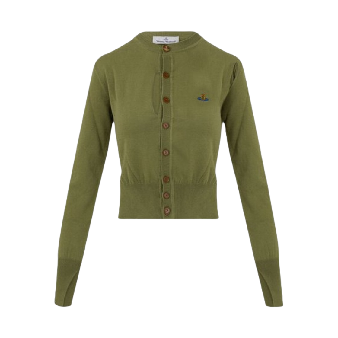(W) 비비안 웨스트우드 립드 카디 밀리터리 그린((W) Vivienne Westwood Ripped Cardi Military Green) - 1