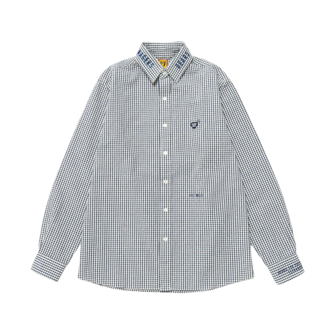 HM25SH007 Human Made Detachable Collar Checked L/S Shirt Blue - 대표 이미지 #1