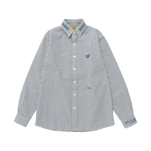 Human Made Detachable Collar Checked L/S Shirt Blue