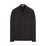 Stone Island 10210 Supima Cotton Twill Stretch-TC Overshirt Black - 24SS