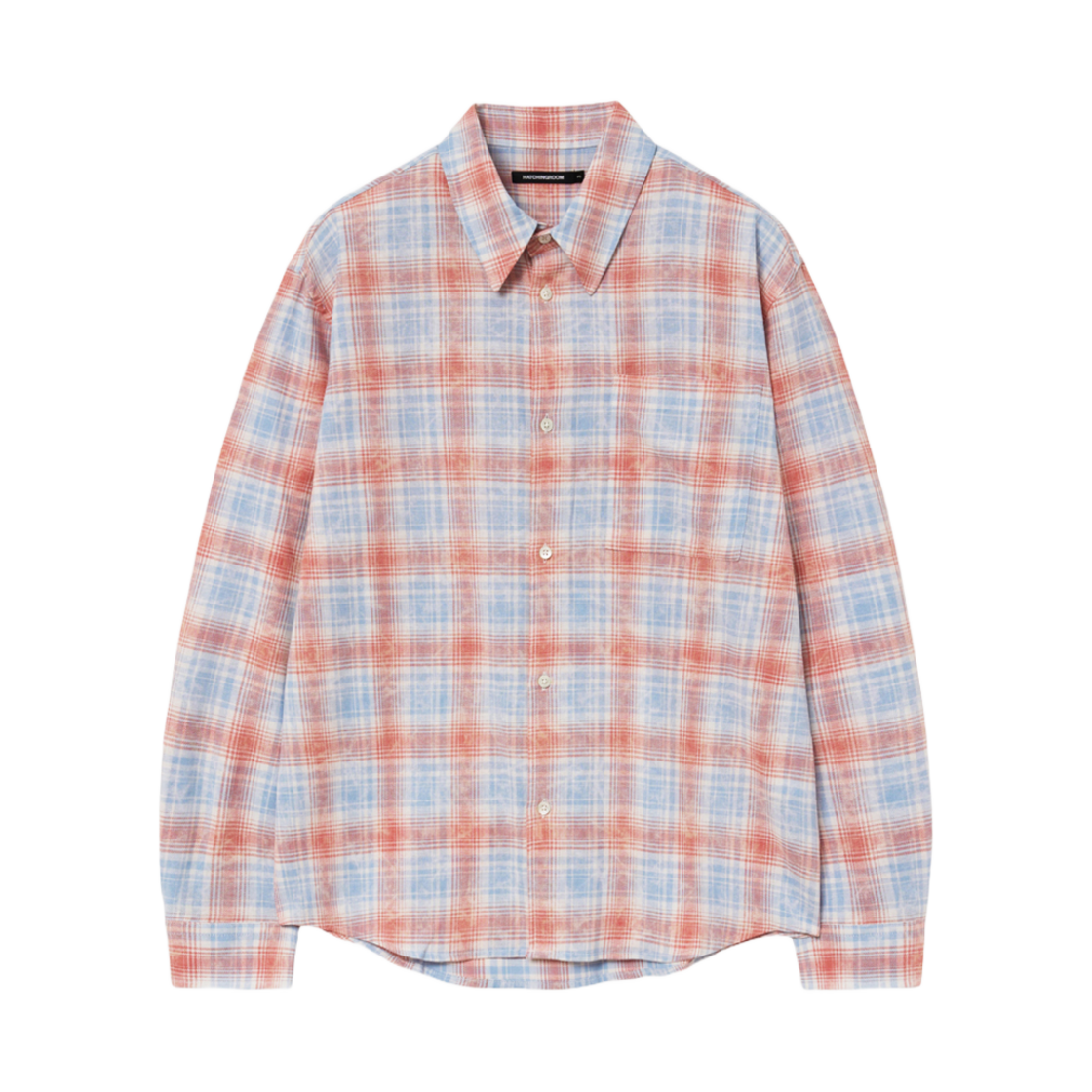 해칭룸 뮤지엄 셔츠 타이다이 체크 코랄(Hatchingroom Museum Shirt Tie Dyed Check Coral) - 1