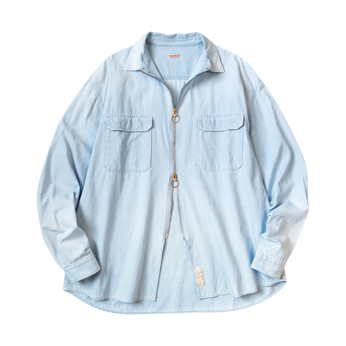 캐피탈 샴브레이 드리즐러 워크 셔츠 색소폰(Kapital Chambray Drizzler Work Shirt Saxophone) - 1