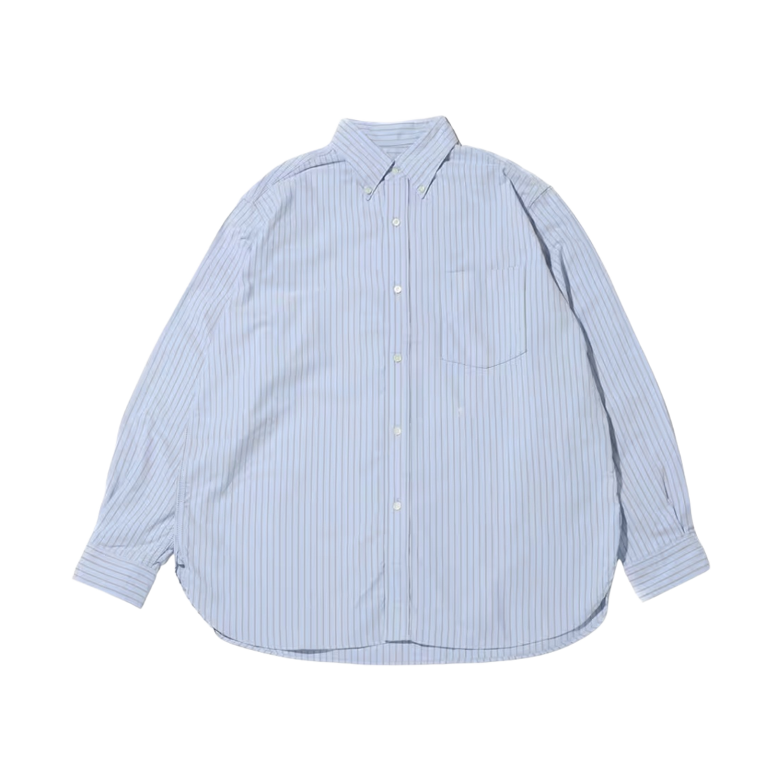 SUGF352 Nanamica Button Down Stripe Wind Shirt Sax