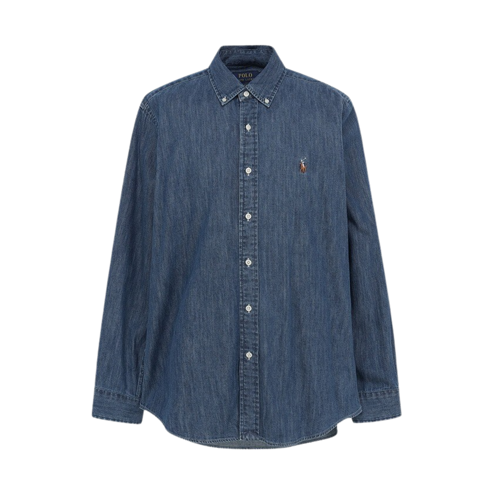 [30%적립] 폴로 랄프 로렌 커스텀핏 데님 셔츠 네이비([30%적립] Polo Ralph Lauren Custom Fit Denim Shirt Navy)