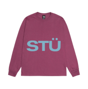 Stussy All Caps LS T-Shirt Berry