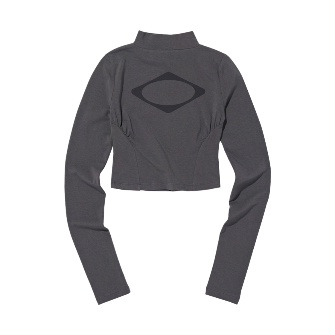 MF23FWTS03 (W) Mischief Fitted Mock Neck Long Sleeve Top Charcoal