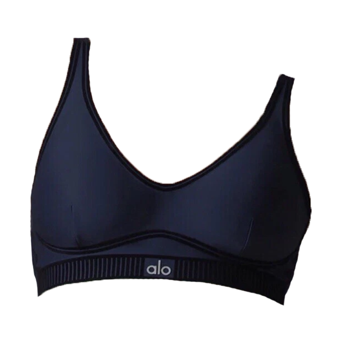 (W) 알로 요가 에어리프트 라인 업 브라 네이비((W) Alo Yoga Airlift Line Up Bra Navy)