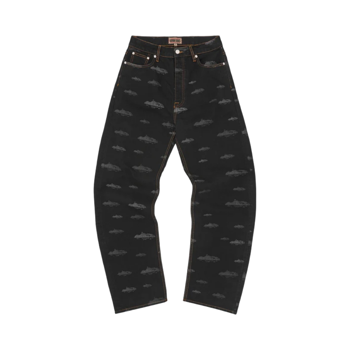 코르테이즈 알카트라즈 패턴 데님 진 블랙