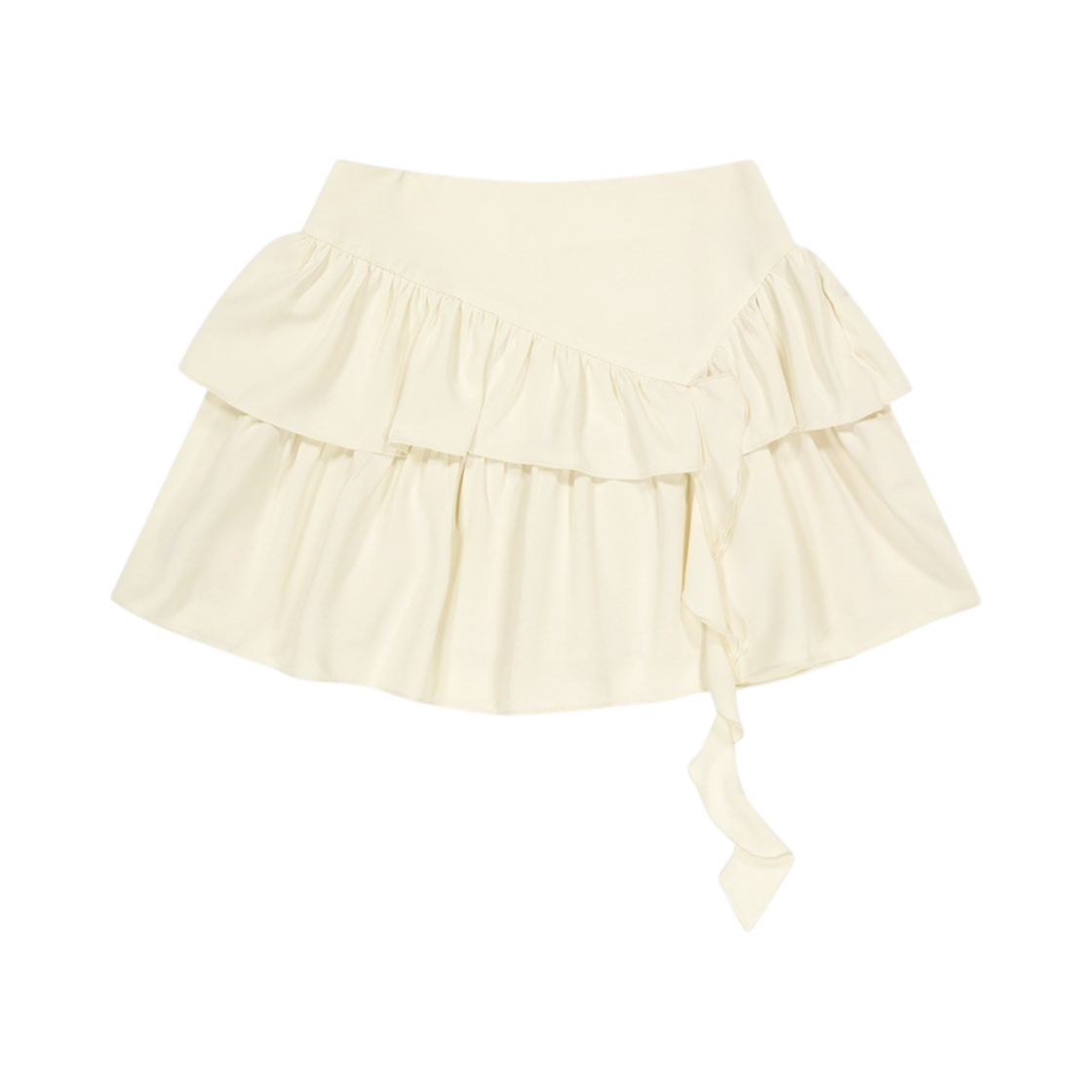 MF2479SK003MCR Margarin Fingers Ruffle Unbalance Skirt Cream