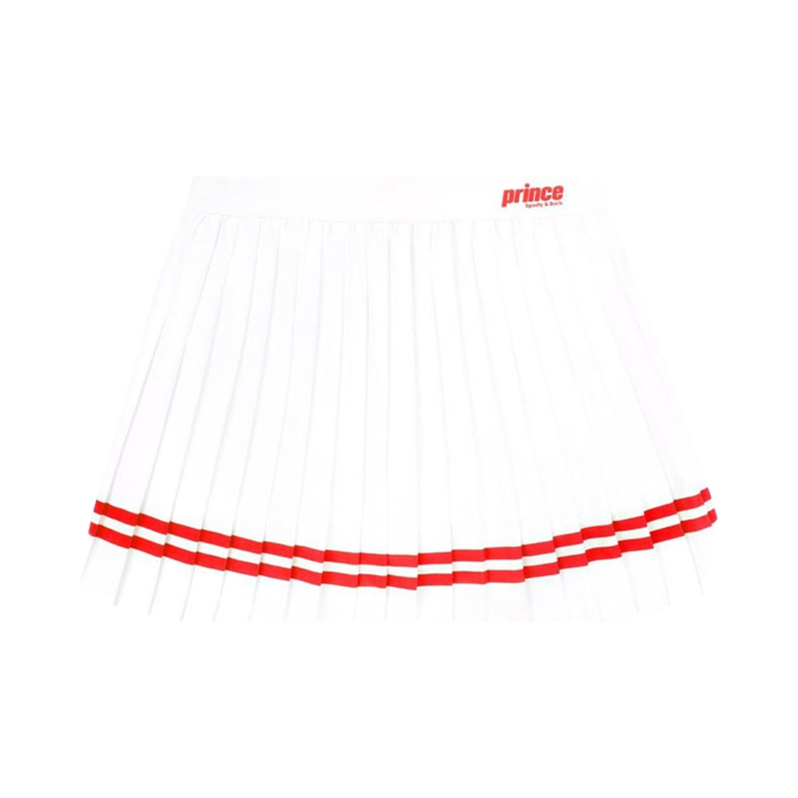 SK1061WH (W) Sporty & Rich x Prince Sporty Pleated Skirt White