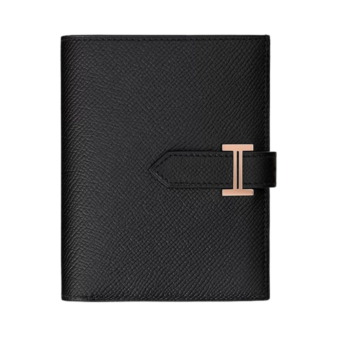 H077797CD89 Hermes Bearn Compact Wallet Epsom & Rose Gold Noir