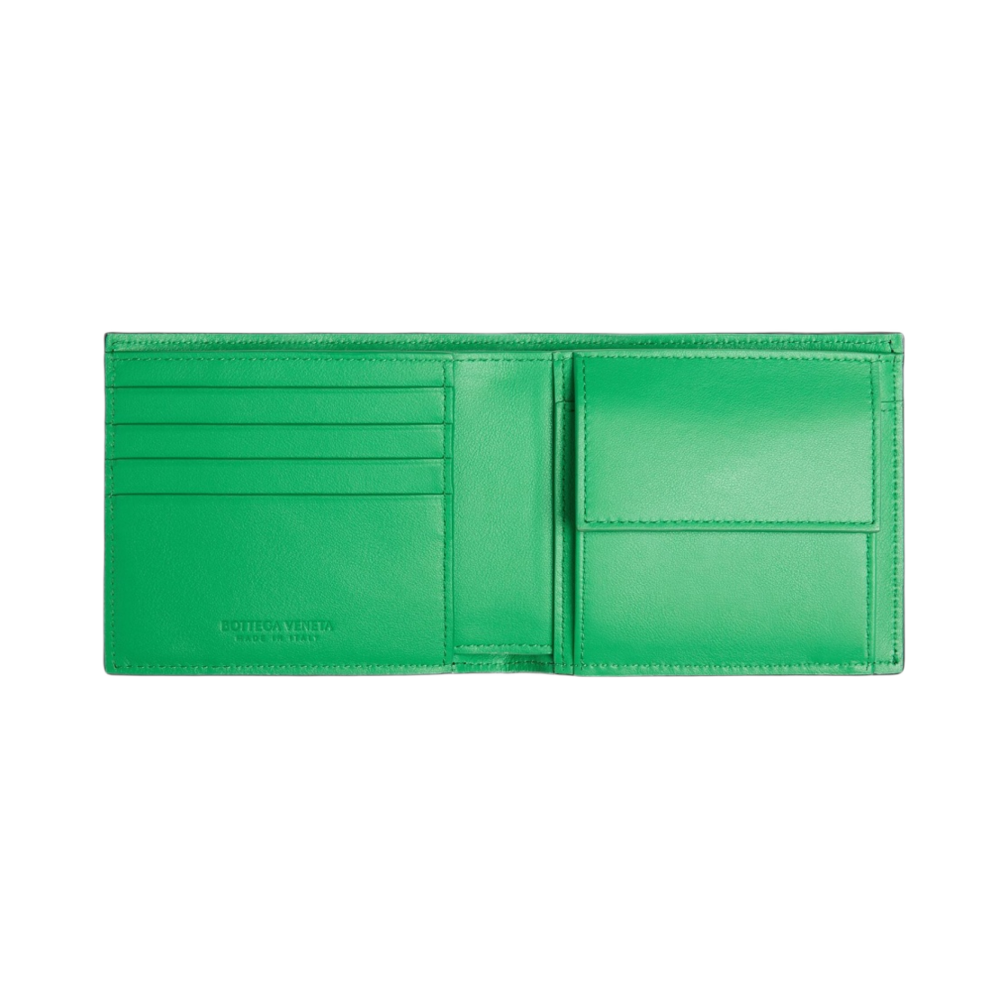 보테가 베네타 인트레치아토 코인 반지갑 블랙 그래스(Bottega Veneta Intrecciato Bi-Fold Wallet with Coin Purse Black Grass) - 2