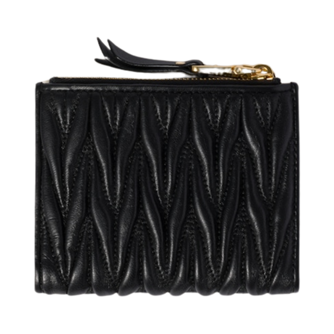 미우 미우 스몰 마테라쎄 나파 레더 월렛 블랙(Miu Miu Small Matelasse Nappa Leather Wallet Black) - 3