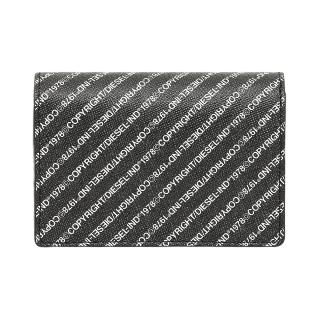 디젤 카피라이트 로고 바이폴드 카드 케이스 블랙 화이트(Diesel Bi-fold Card Case with Copyright Logo Black White) - 4