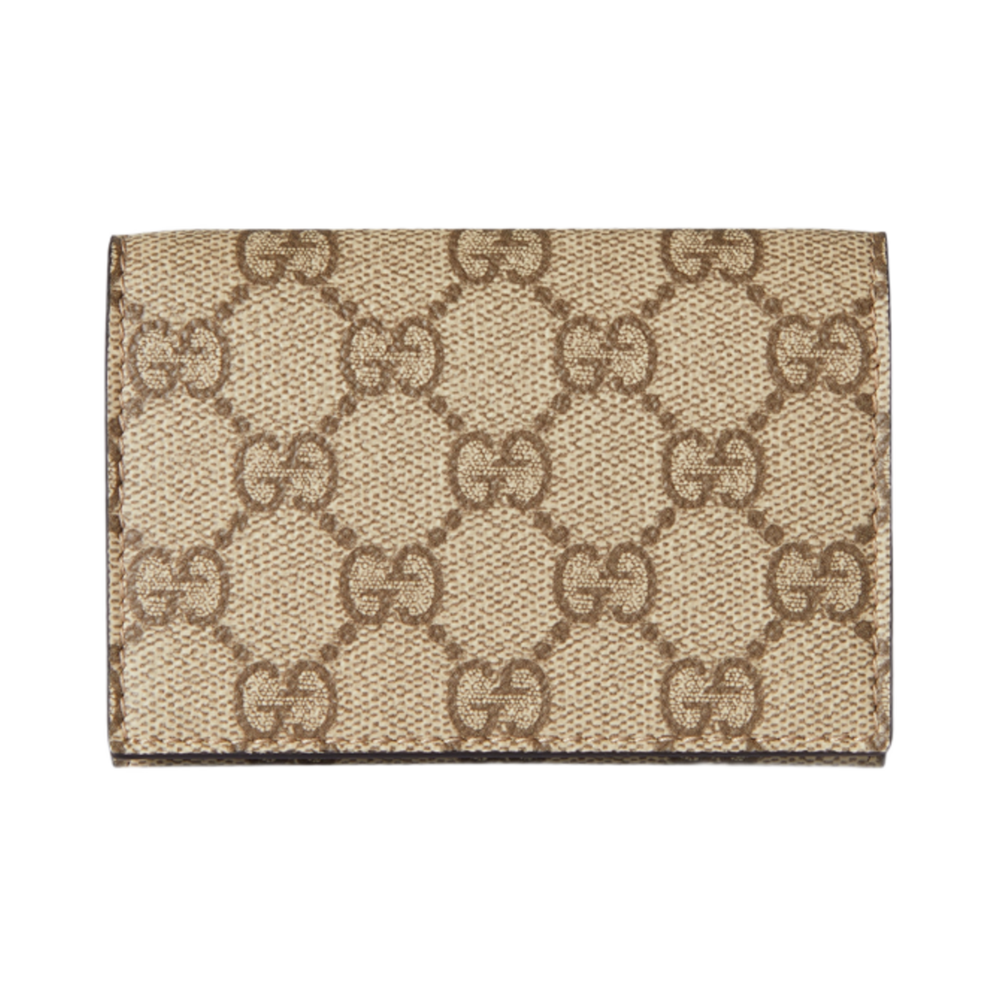 구찌 GG 엠블럼 반지갑 카드 케이스 베이지 다크 브라운(Gucci GG Emblem Bi-Fold Card Case Beige Dark Brown) - 1