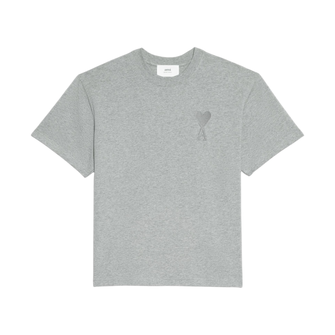 아미 톤온톤 하트 로고 티셔츠 헤더 그레이(AMI de Coeur Tone-On-Tone T-Shirt Heather Grey) - 1