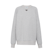 (W) Prada Long-Sleeved Cotton Sweatshirt Grey