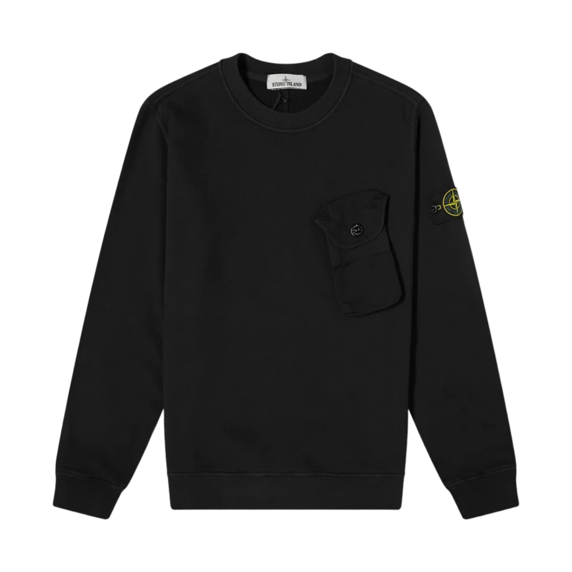 스톤 아일랜드 60419 브러쉬드 코튼 플리스 크루넥 스웨트셔츠 블랙 - 21FW(Stone Island 60419 Brushed Cotton Fleece Crewneck Sweatshirt Black - 21FW) - 1
