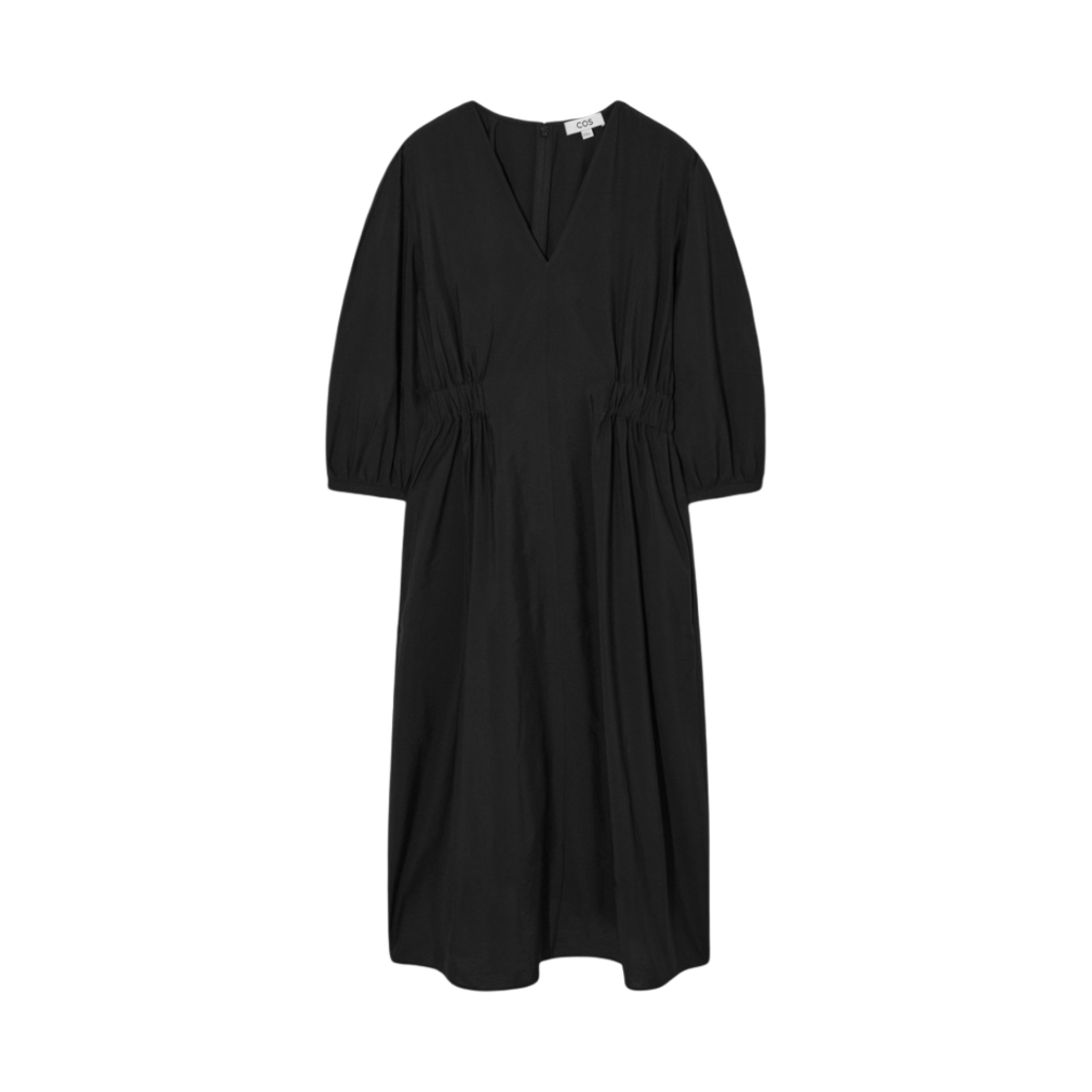 1164257001 (W) COS V-Neck Waist Midi Dress Black