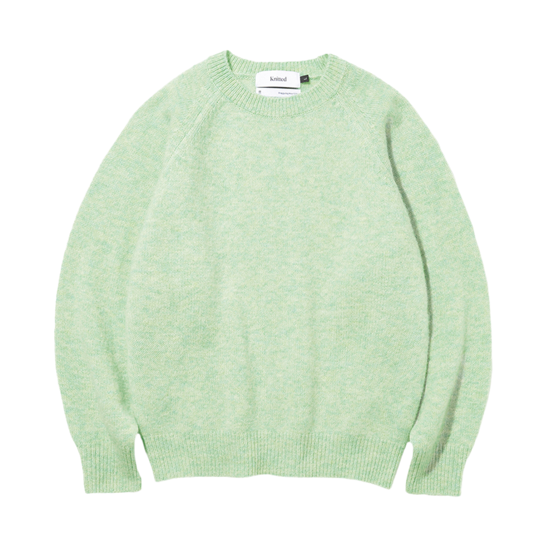 K23AWUK05MT_copy Knitted Shaggy Dog Wool 100% Round Knit Mint