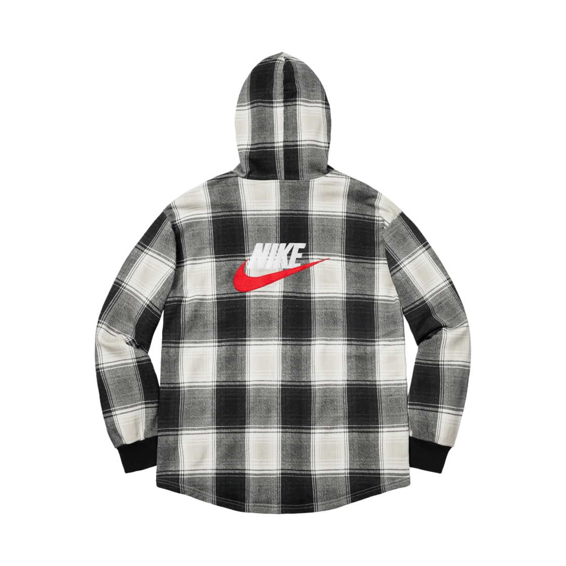 슈프림 x 나이키 플래드 후드 스웨트셔츠 블랙 - 18FW(Supreme x Nike Plaid Hooded Sweatshirt Black - 18FW) - 2