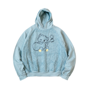 Kapital 30 Fleece x Fur Grizzly Hood Sweatshirt Light Blue