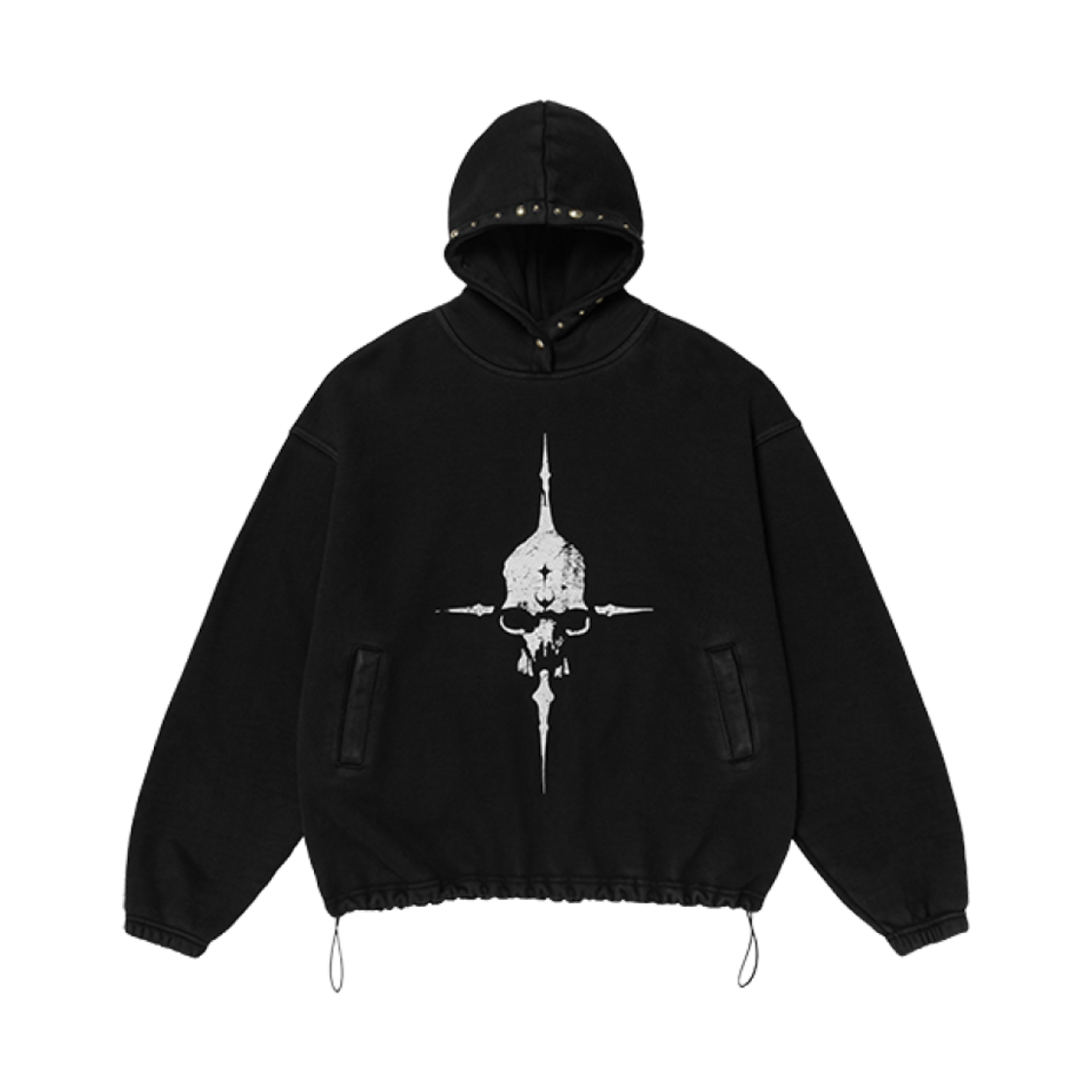 떠그 클럽 피스 스터드 후드 블랙