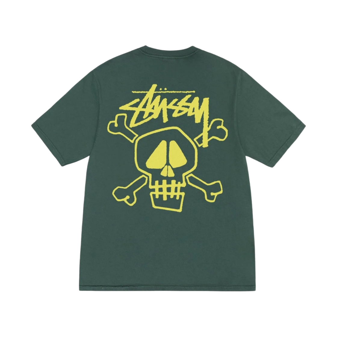 스투시 스컬 & 본즈 피그먼트 다이드 티셔츠 포레스트